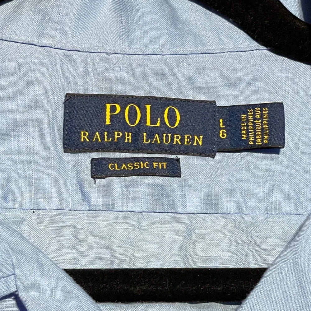 Polo Ralph Lauren Mens Classic Fit Button Up Shirt Blue Short‎ Sleeve Casual